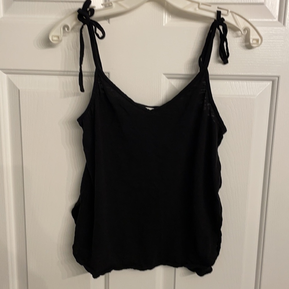 Basic H&M black tank w/ ties on shoulders XS - Picture 9 of 11